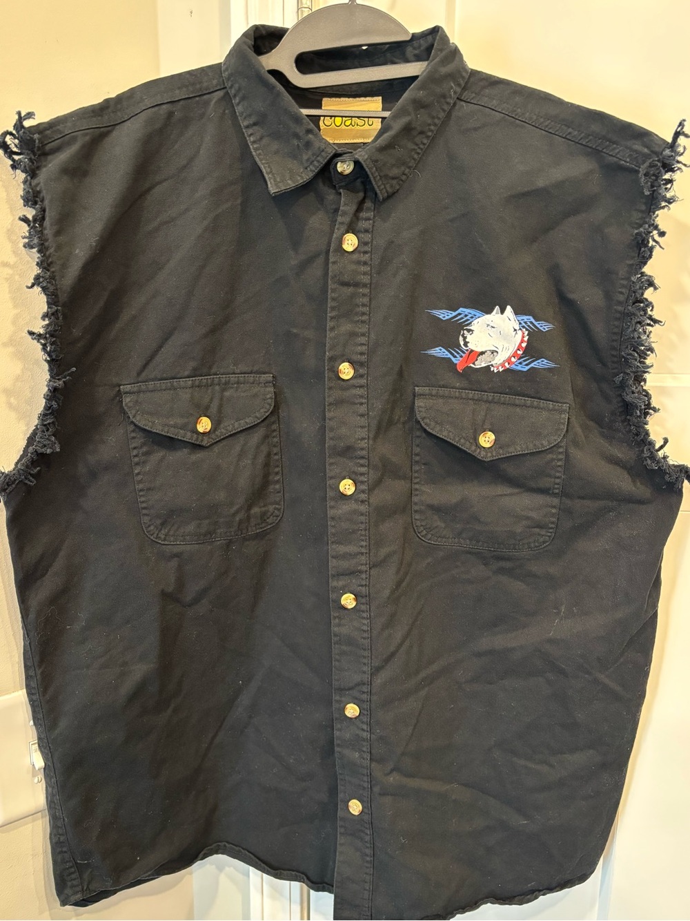 Vintage Y2K Men’s Coast Sleeveless Button Down Biker Shirt XXL